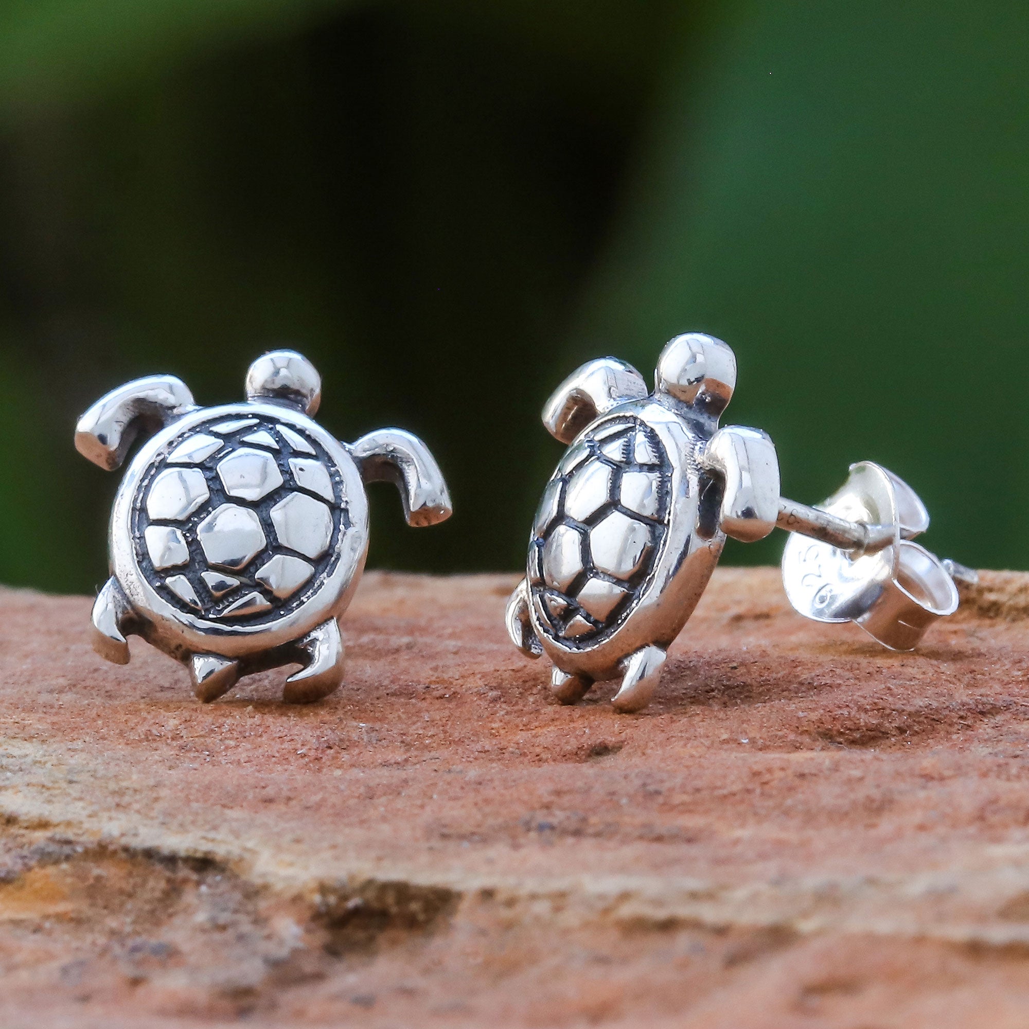 NOVICA Tiny Turtles Thai Artisan Handcrafted Sterling Silver