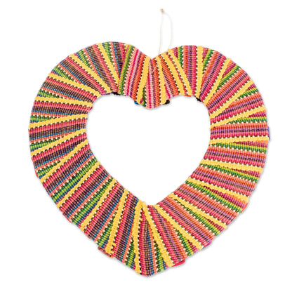 Quitapena Love Heart-Shaped Cotton Worry Doll Wreath from Guatemala
