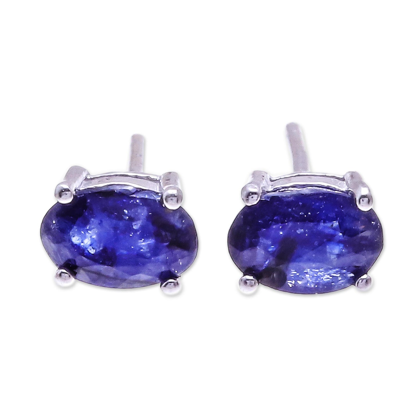 Oceanic Marvel Oval Sapphire Stud Earrings from Thailand