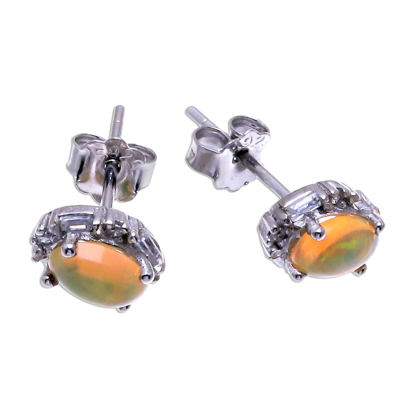 Bright Ovals Oval Opal Stud Earrings from Thailand