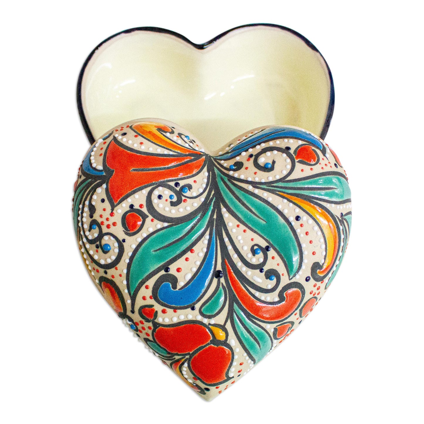 Flourishing Heart Handmade Heart Shaped Ceramic Jewelry Box