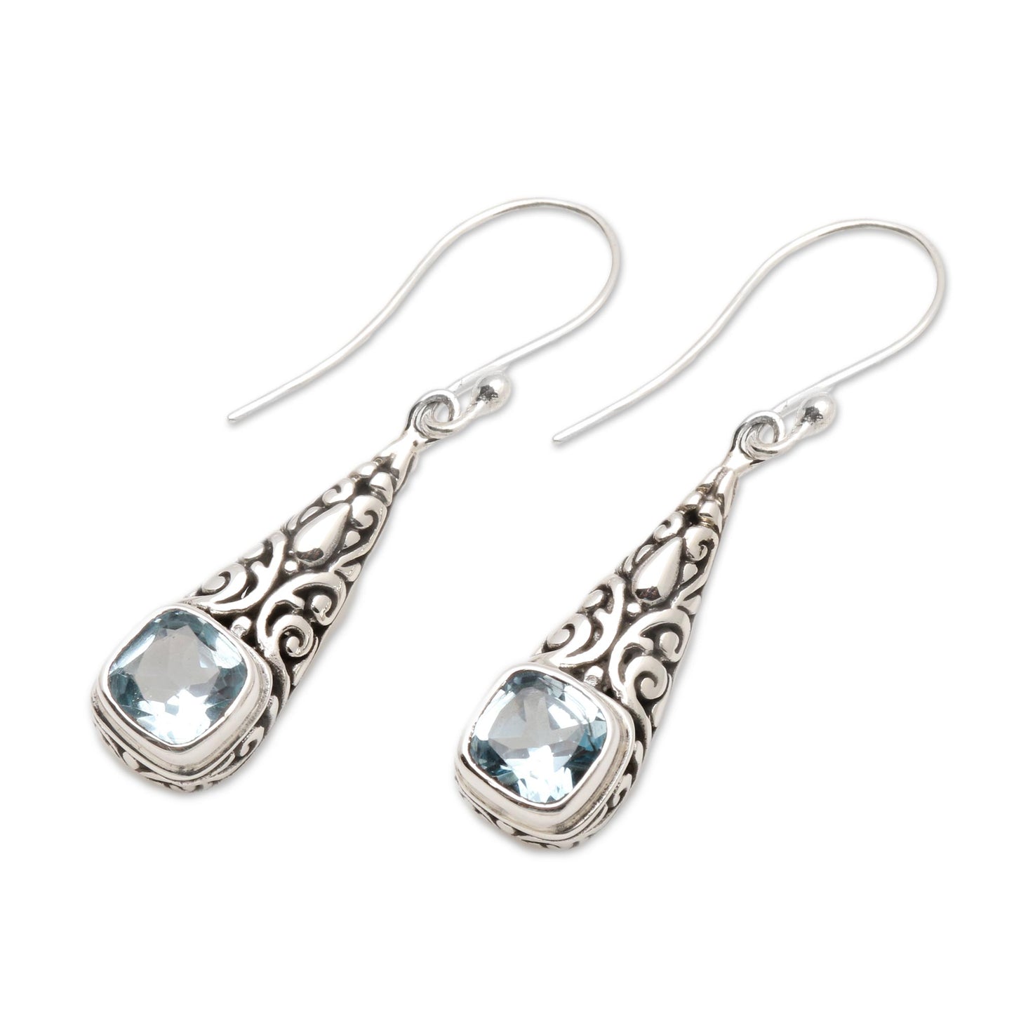 Expression of Joy Balinese Fair Trade Silver and Blue Topaz Earrings