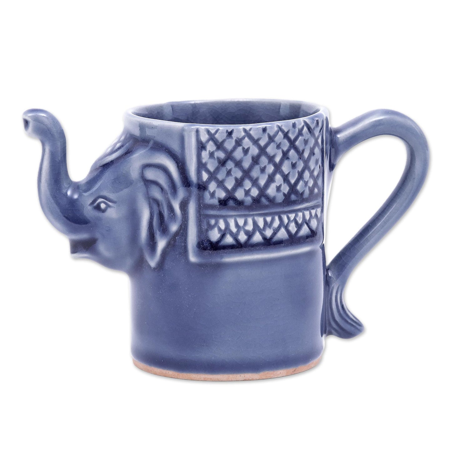 Elephant Essence in Indigo Blue Celadon Ceramic Elephant Mug