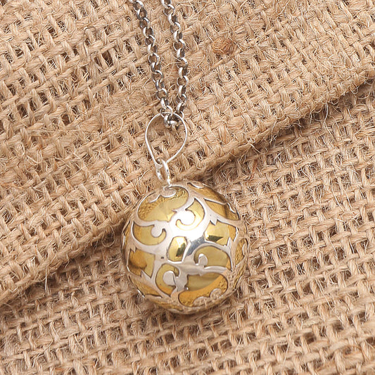 Becoming Bali Harmony Ball Necklace Handcrafted of Sterling Silver