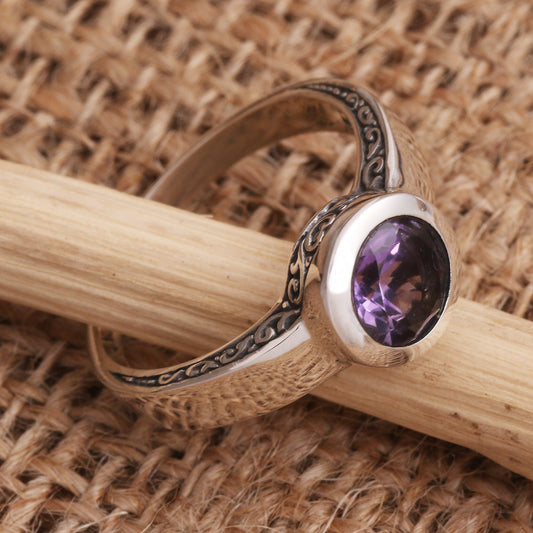 The Life Within Amethyst Solitaire Sterling Silver Ring