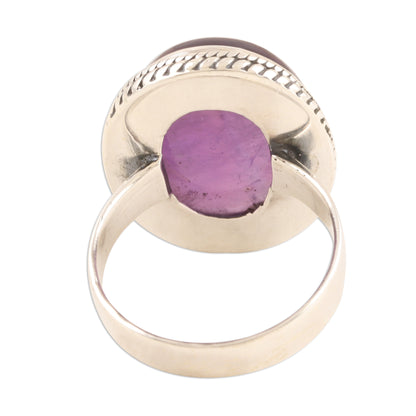 Sweet Glory Oval Amethyst Cabochon Cocktail Ring