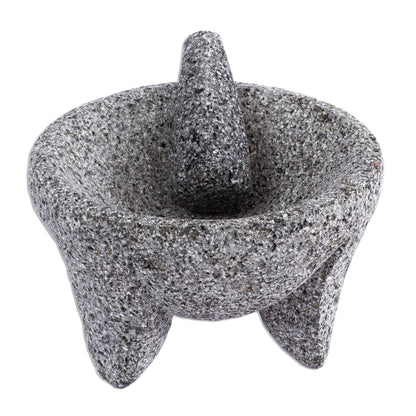 Grand Tradition Traditional Basalt Molcajete from Mexico (9 inch)