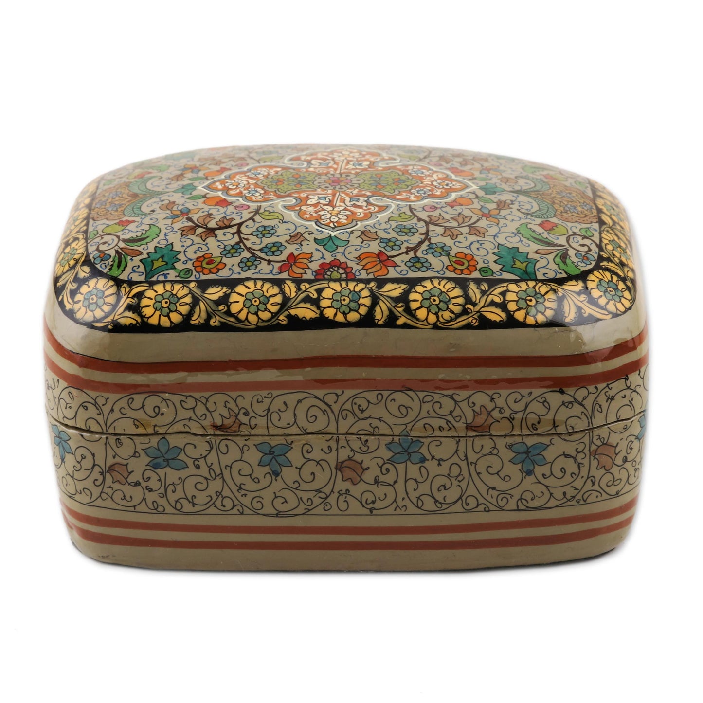 Royal Persia Handmade Papier Mache Persian Motif Jewelry Box