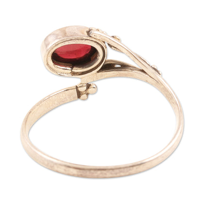Wrapped in Red Handmade Garnet and Sterling Silver Wrap Ring