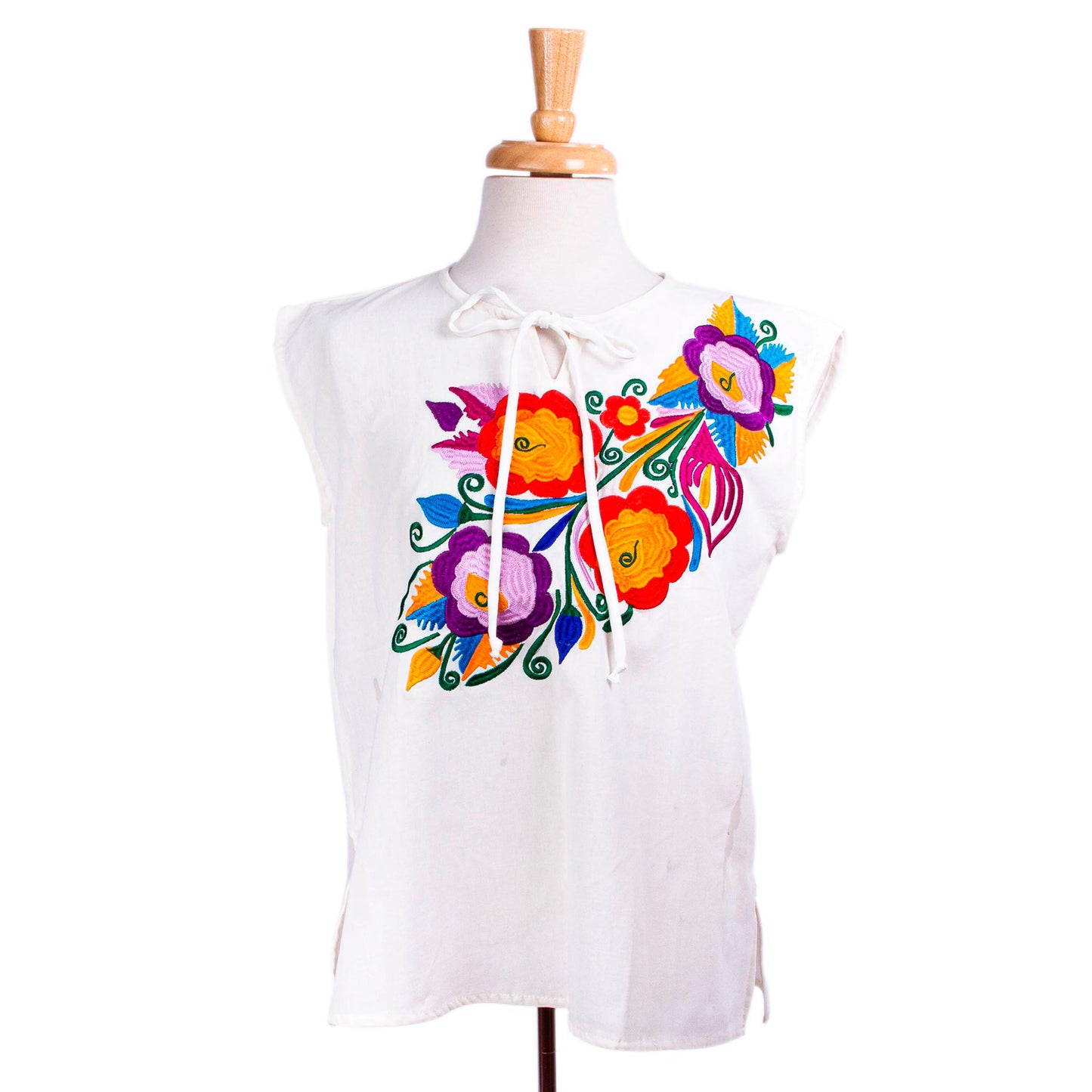 Zapopan Bouquet Multicolored Floral Embroidered Blouse