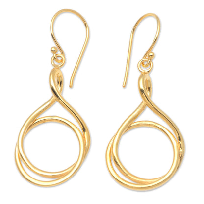 Life Path Handmade Gold-Plated Brass Dangle Earrings