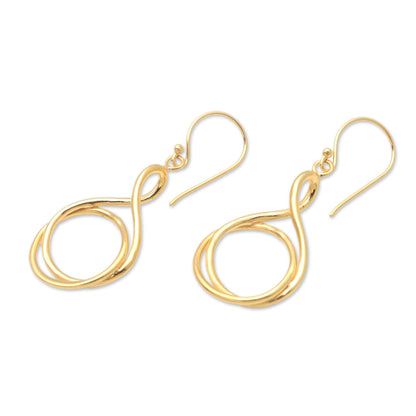Life Path Handmade Gold-Plated Brass Dangle Earrings