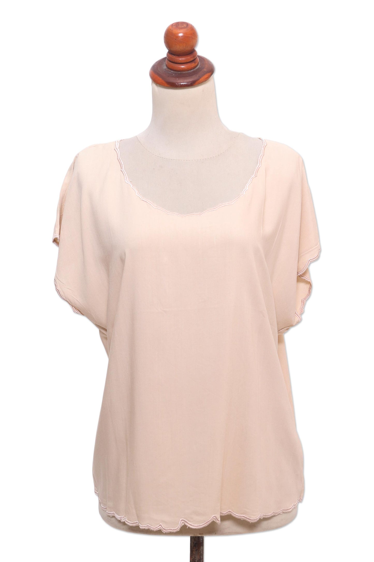Timeless Tee in Ivory Ivory Short-Sleeved Rayon Blouse