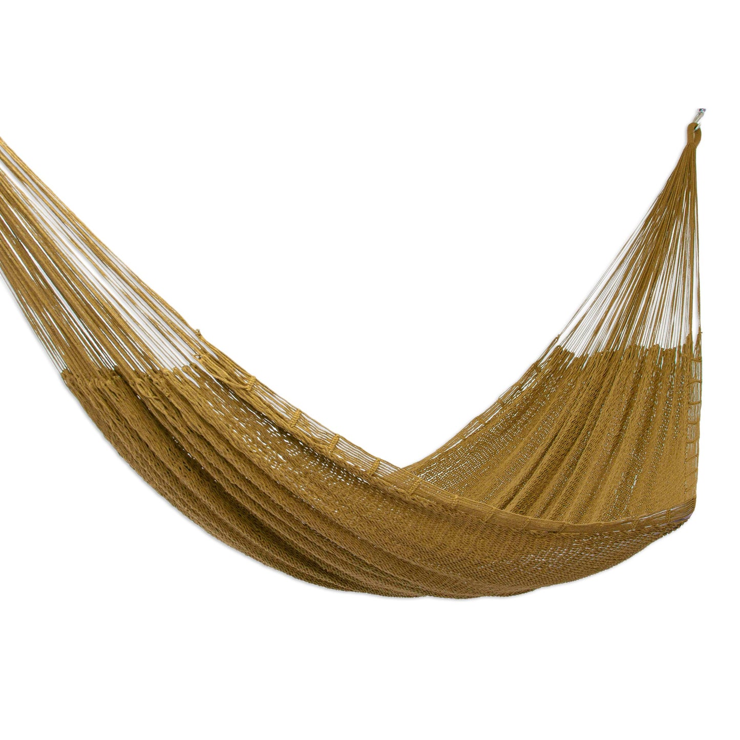 Uxmal Olive Hand Woven Green Cotton Hammock (Double)