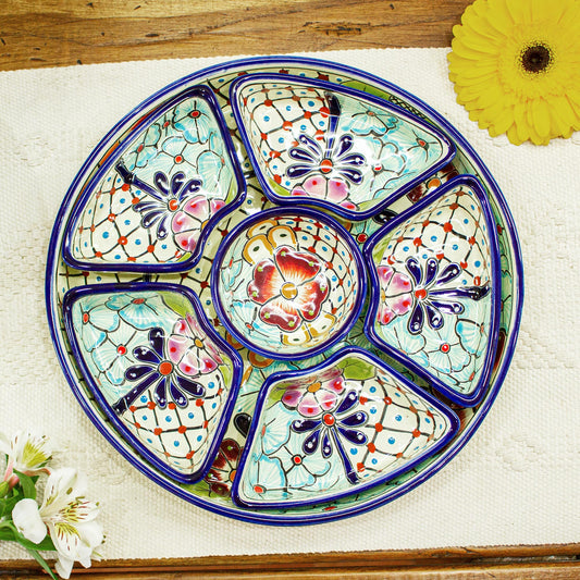Colors of Mexico Multi-Piece Ceramic Appetizer Platter