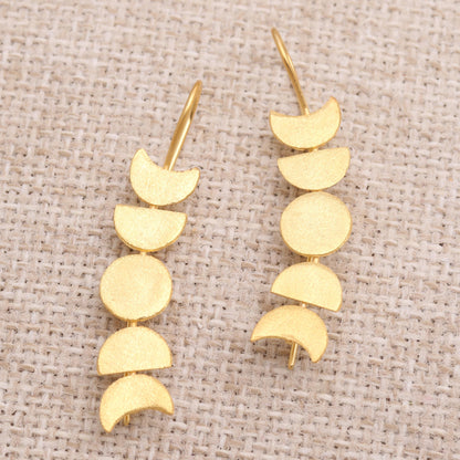 Oat Growth Handcrafted Gold-Plated Dangle Earrings