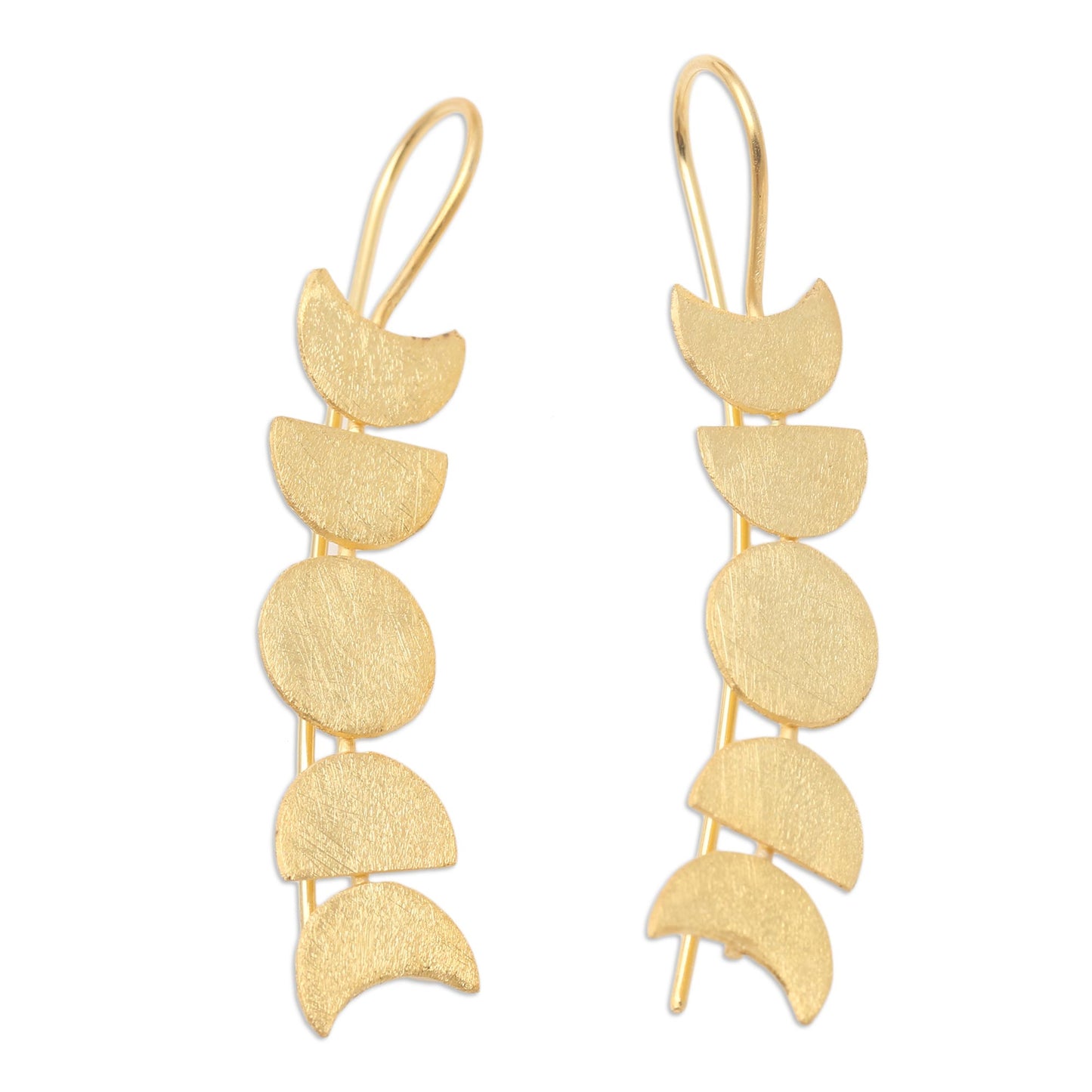 Oat Growth Handcrafted Gold-Plated Dangle Earrings