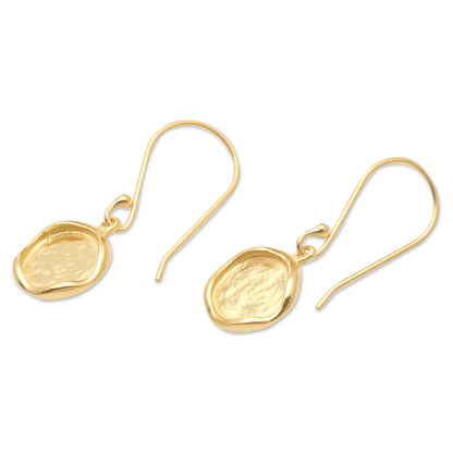 Mirror of Life Hand Crafted Gold-Plated Sterling Silver Dangle Earrings