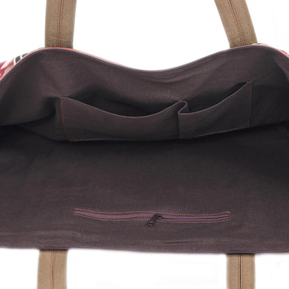 Summer Fit Geometric Patterned Cotton Blend Yoga Mat Bag