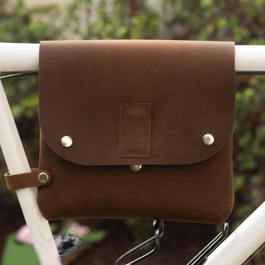 Cyclist's Delight Bike and Shoulder Bag in Brown Leather