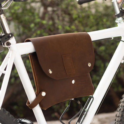 Cyclist's Delight Bike and Shoulder Bag in Brown Leather