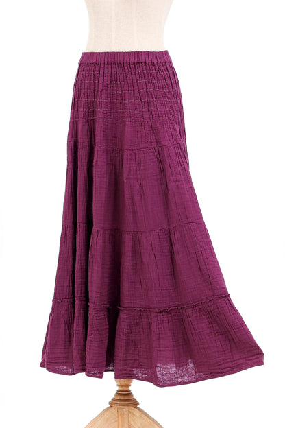 A Day Out in Mulberry Thai Cotton Double Gauze Skirt