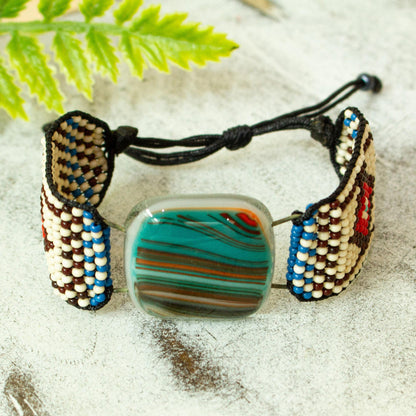 Zapopan Currents Handmade Fused Glass Bracelet
