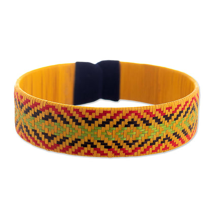 Caribbean Sun Multicolored Natural Fiber Cuff Bracelet