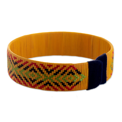 Caribbean Sun Multicolored Natural Fiber Cuff Bracelet