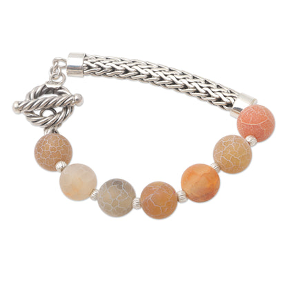 Sensations Agate and Sterling Silver Beaded Bracelet