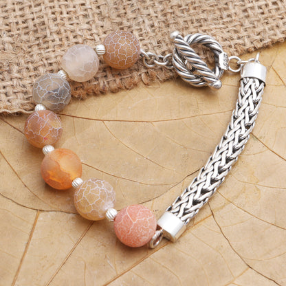 Sensations Agate and Sterling Silver Beaded Bracelet