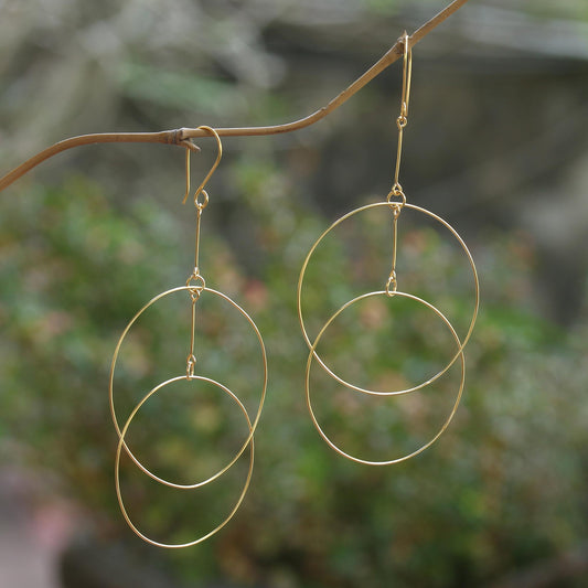 Layer Cake Handcrafted Gold-Plated Dangle Earrings