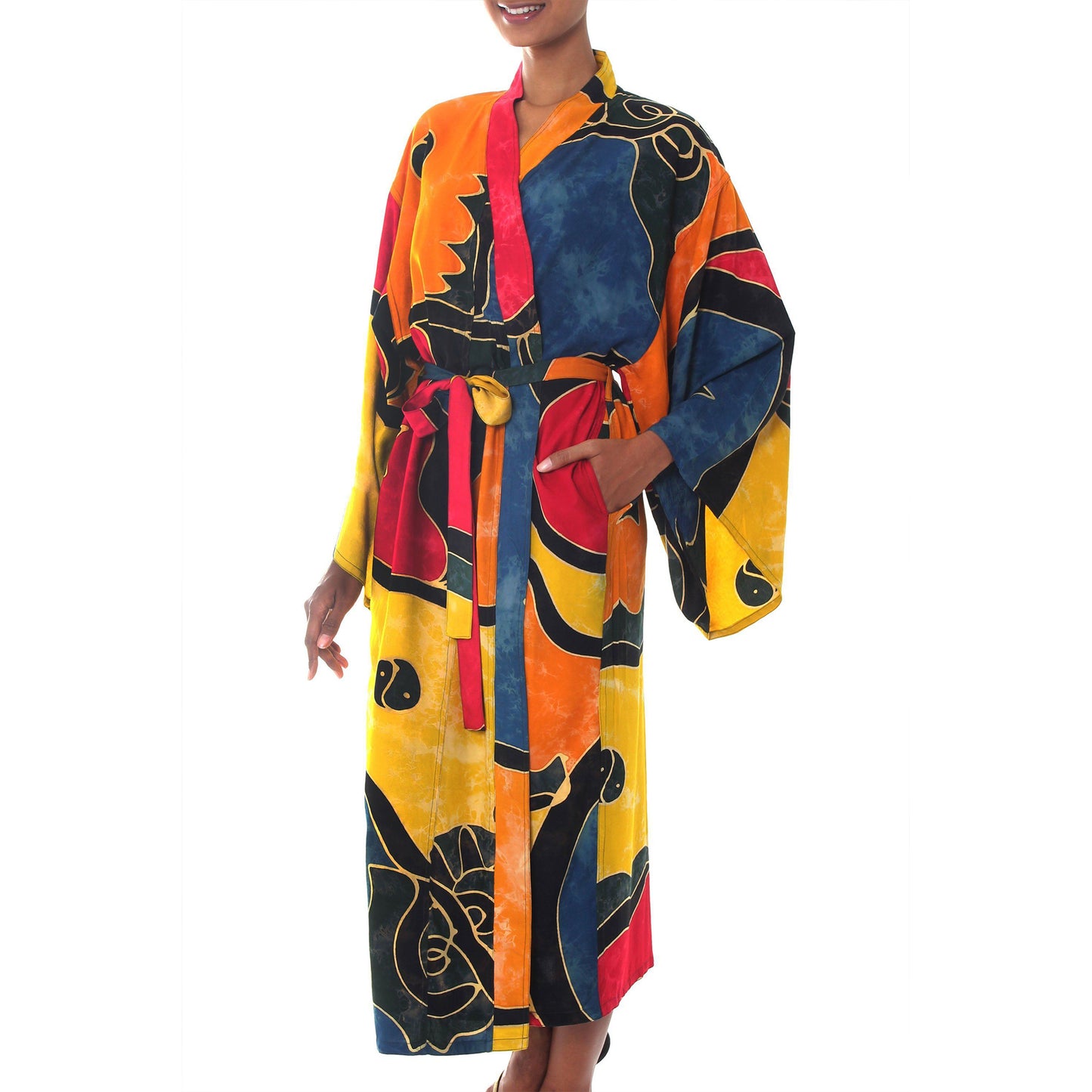 Paradise Peacock Women's Batik Robe
