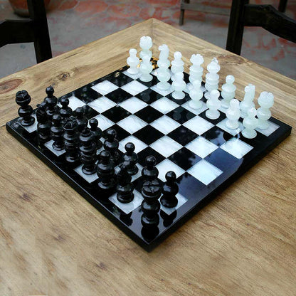 Classic Onyx and Marble Chess Set