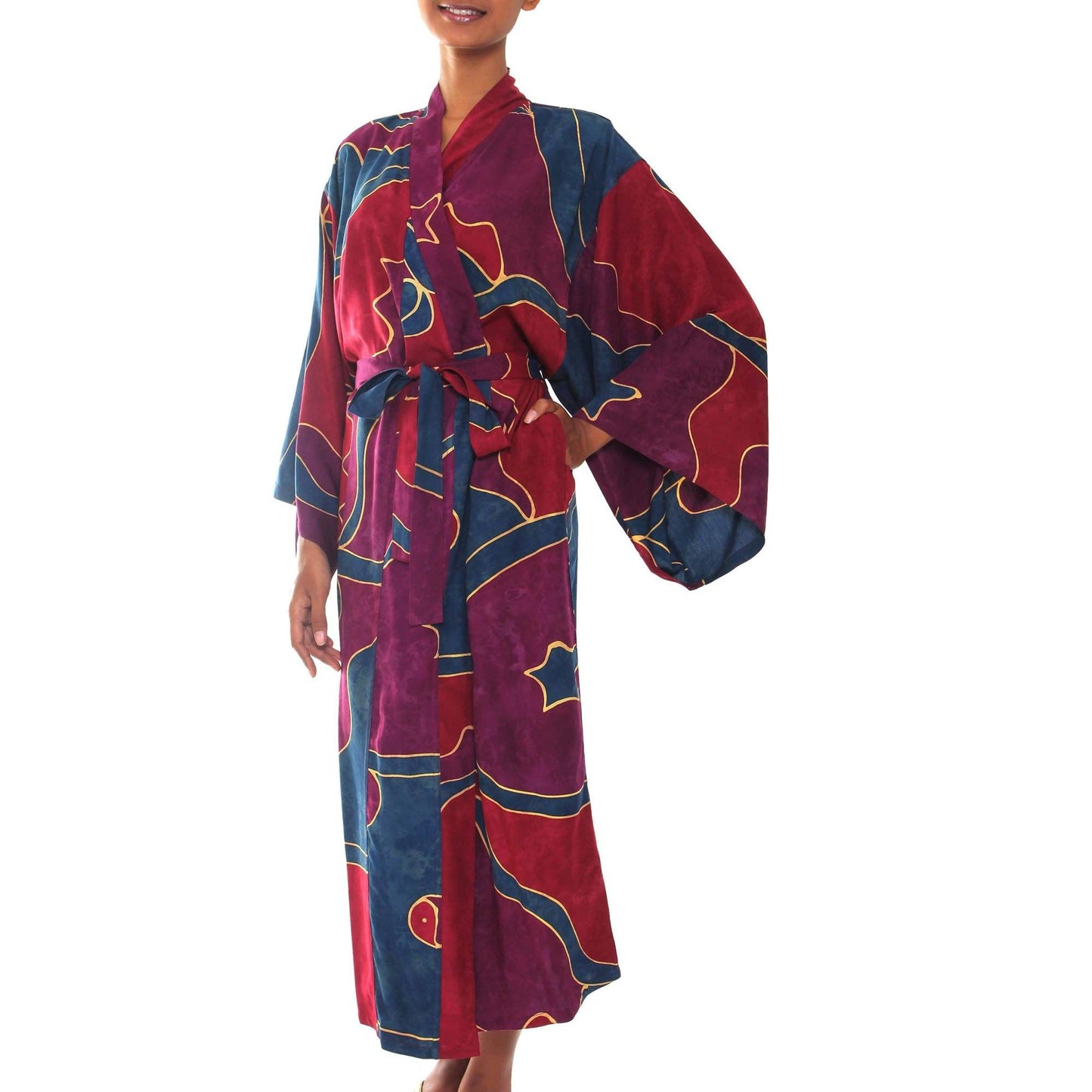 Balinese Bird Women's Batik Long Robe
