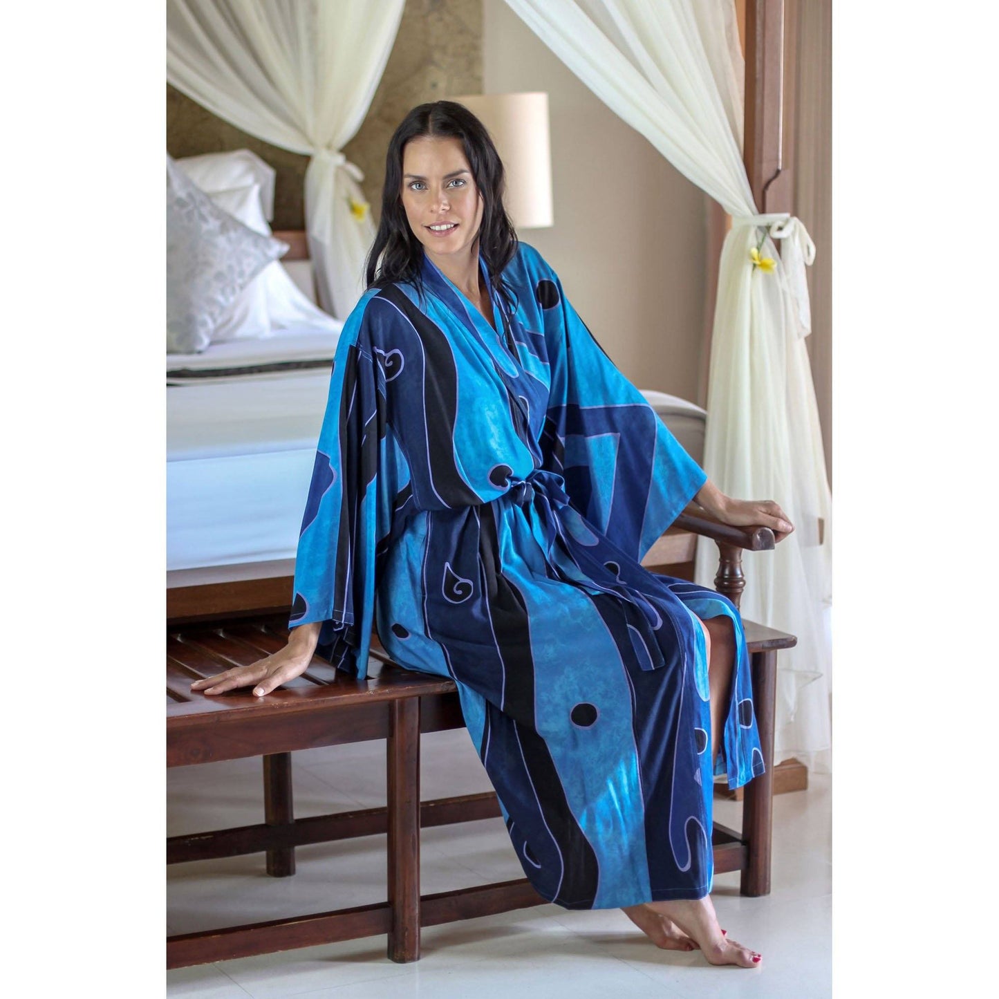 Tropical Sea Women's Batik Robe