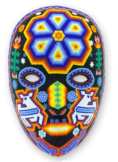 Shaman Deer Huichol Papier Mache Multicolor Mask