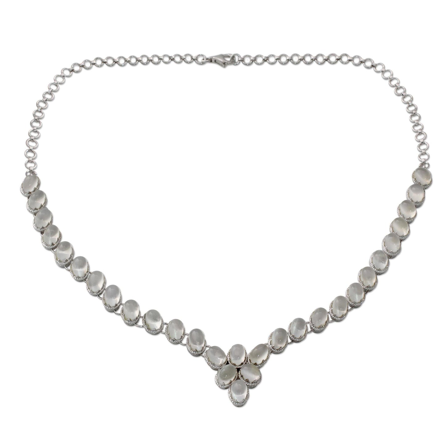 NOVICA - Silver Moonstone Choker Necklace