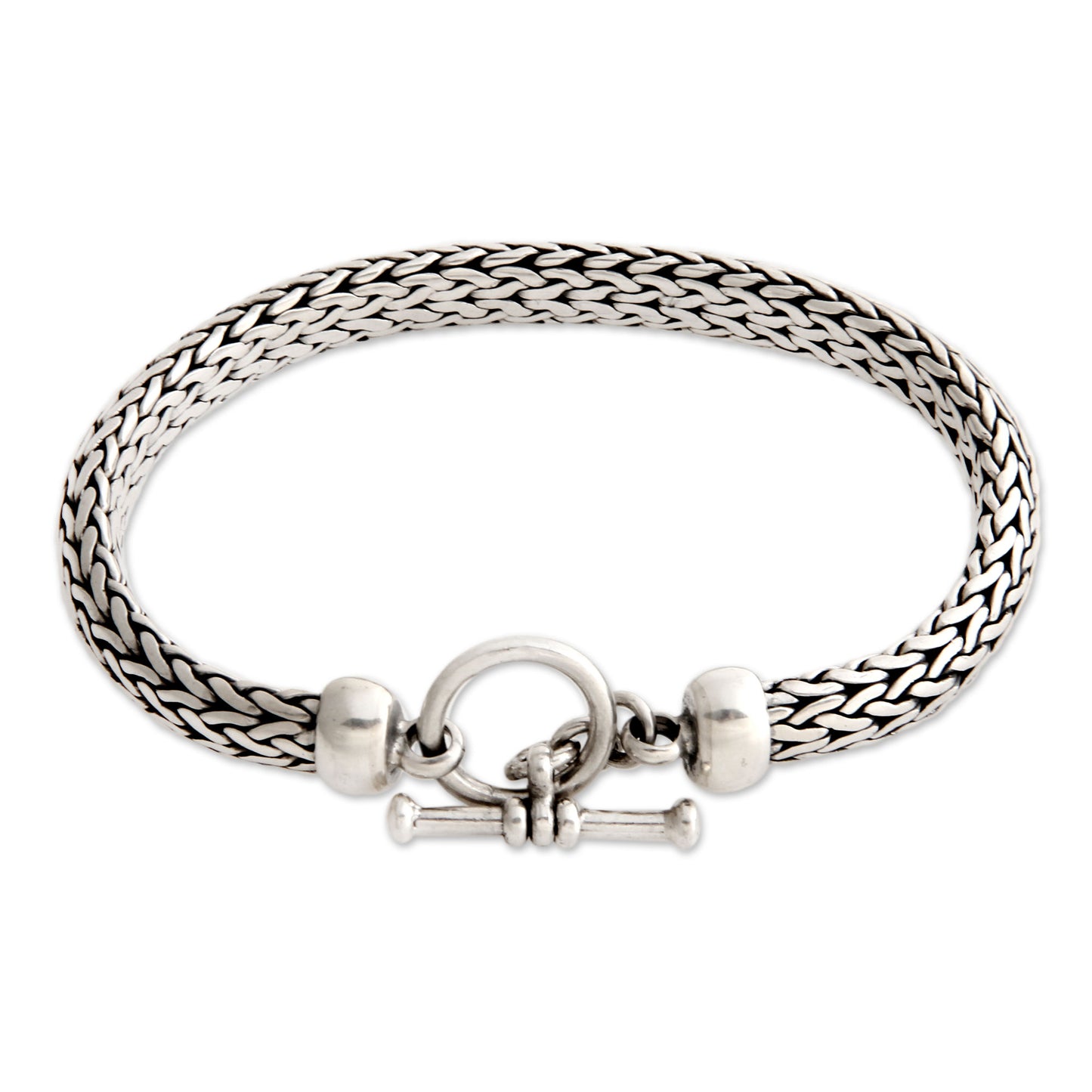 All Night Sterling Silver Men's Chain Bracelet