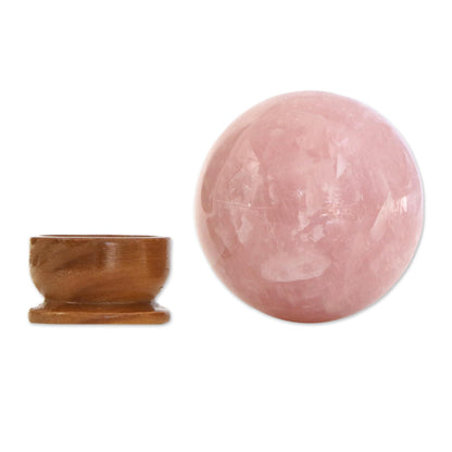 Rose quartz love crystal ball