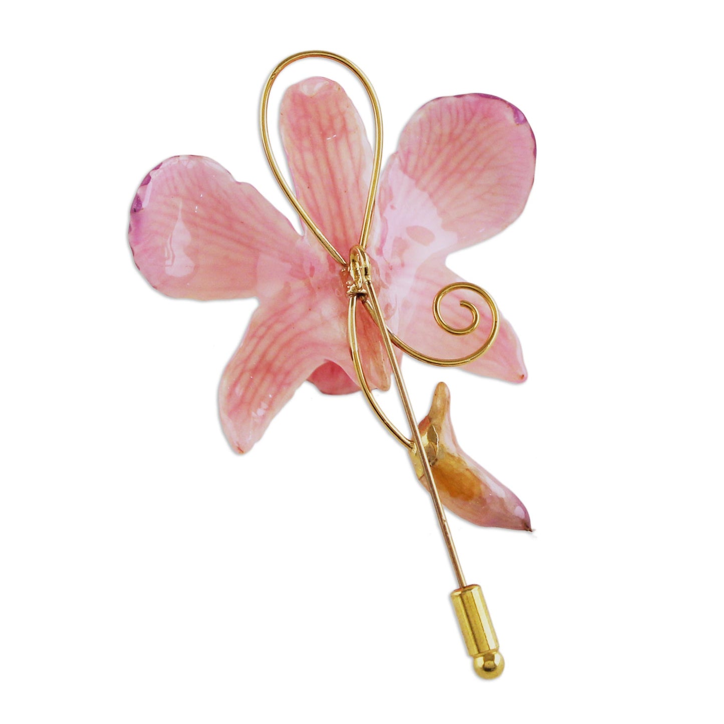 Eternal Orchid Gold Plated Flower Brooch