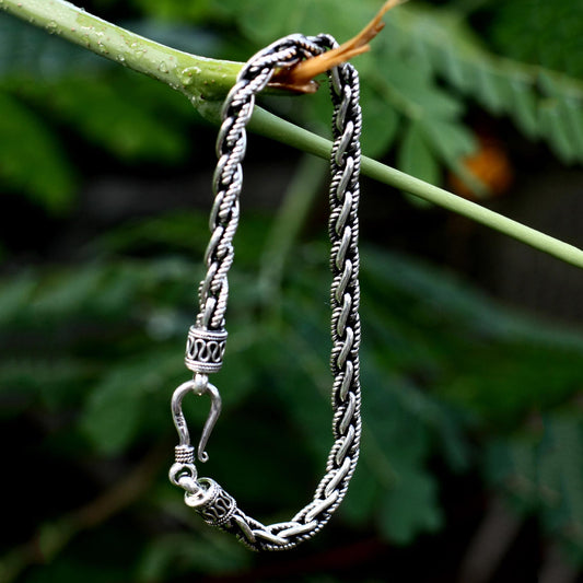 Flowing River Men's Sterling Silver Chain Bracelet