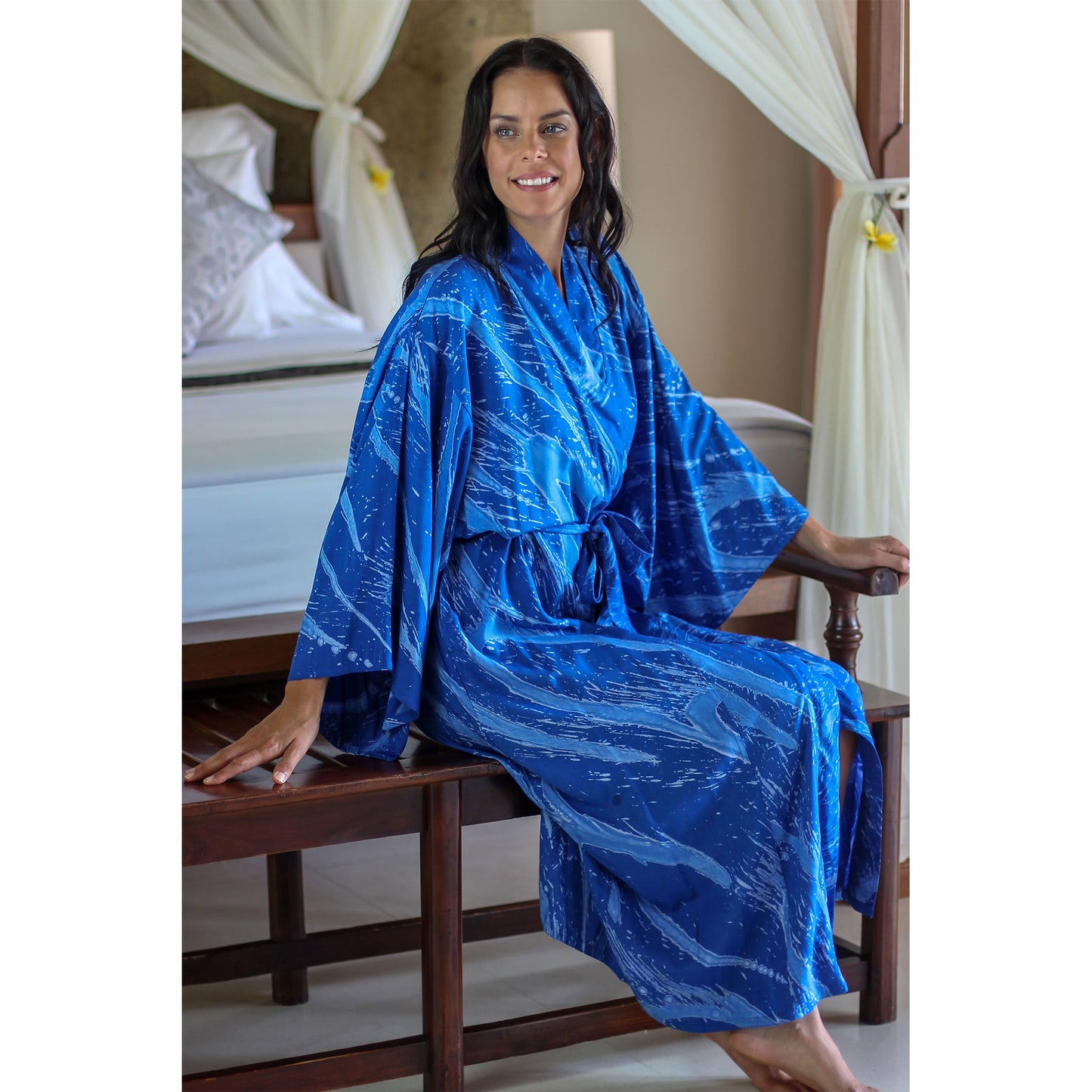 Sea of Sapphire Batik Women's Robe