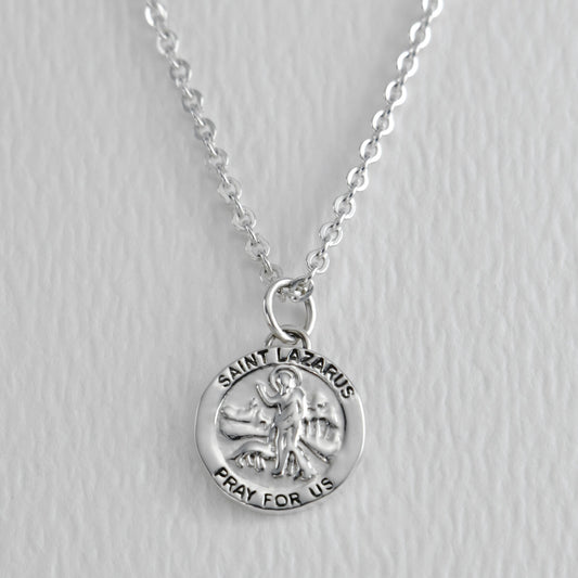 Saint Lazaro Sterling Silver 18 Inch Necklace