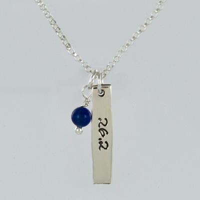 26.2 Courage W/Lapis Sterling Silver Necklace