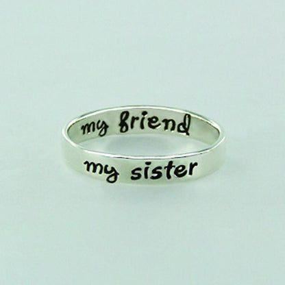 My Sister My Friend Sterling Silver Ring