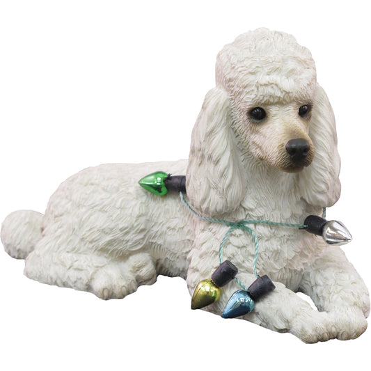 Sitting White Poodle Christmas Ornament