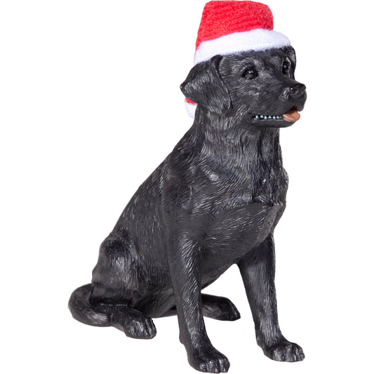 Sitting Black Labrador Retriever Dog Christmas Ornament