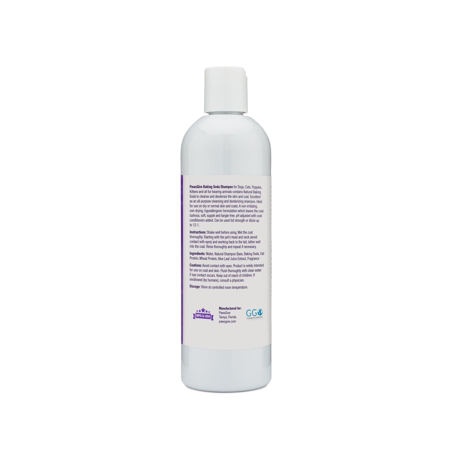 PawsGive - PawsGive Deodorizing Shampoo For Dogs & Cats With Baking Soda - 8 Oz