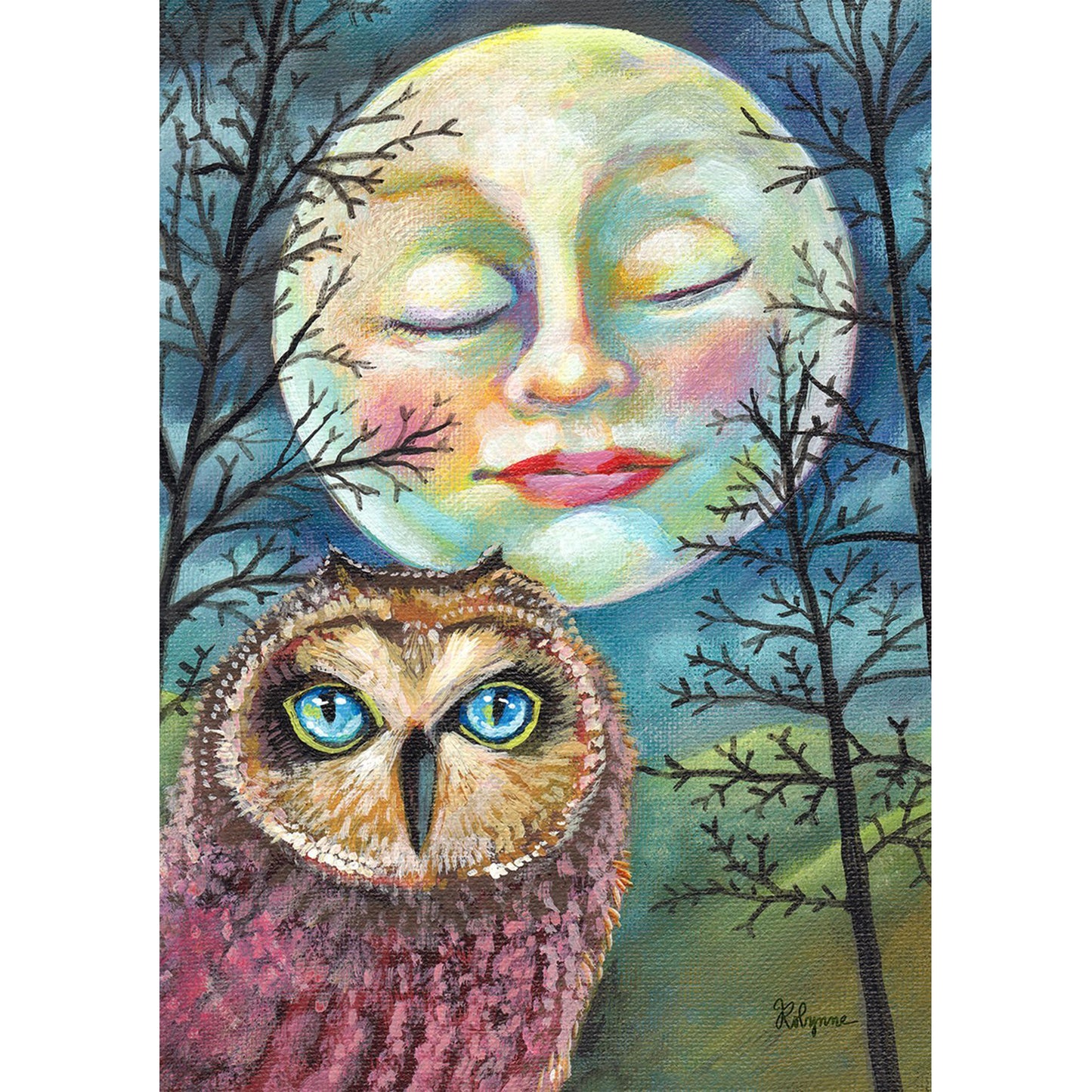 Moonlit Owl Garden Flag